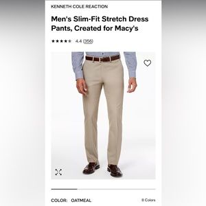 Like New Kenneth Cole Reaction Men's Slim-Fit Stretch Dress Pants